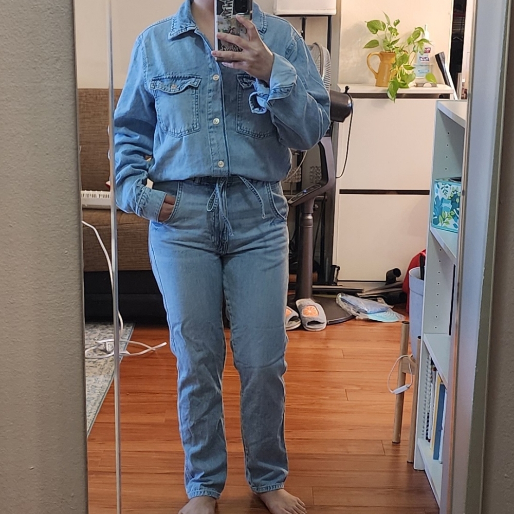 Zara Denim Jumpsuit Longsleeves